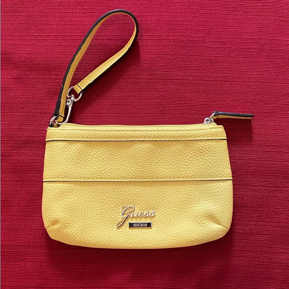 Guess Sunny Yellow Wristlet Clutch